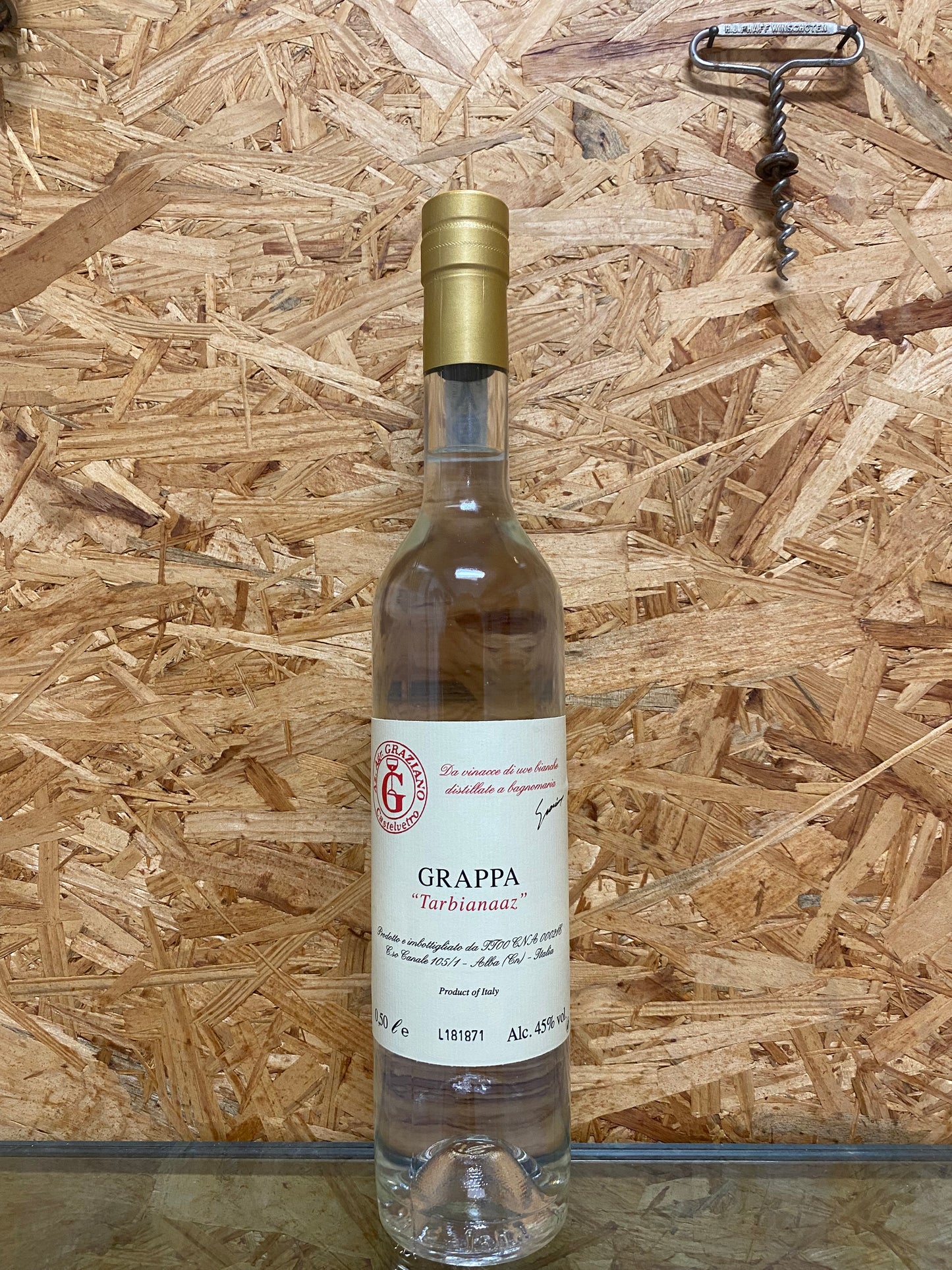 Vittorio Graziano grappa Tarbianaaz 0,50cl Sterk natuurlijk