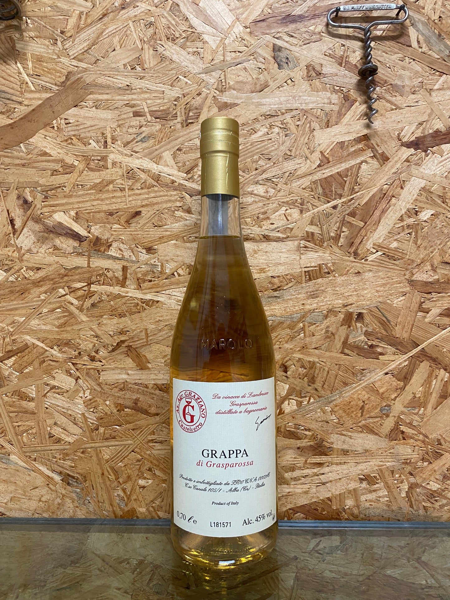 Vittorio Graziano grappa di Grasparossa 0,7cl Sterk natuurlijk