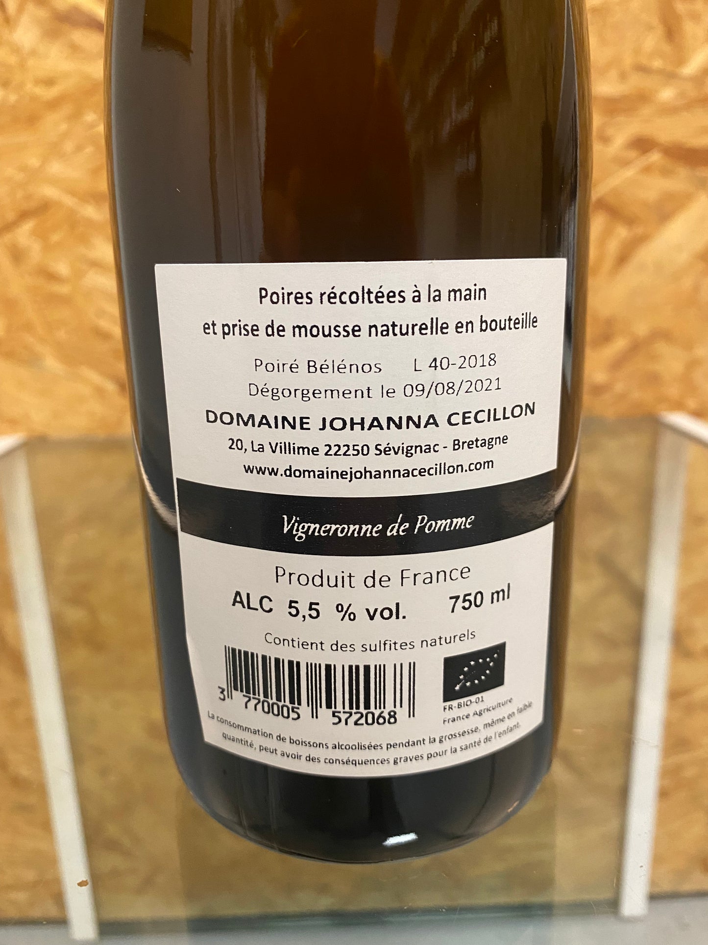 Domaine Johanna Cécillon Poiré Belenos 2018 Sterk natuurlijk