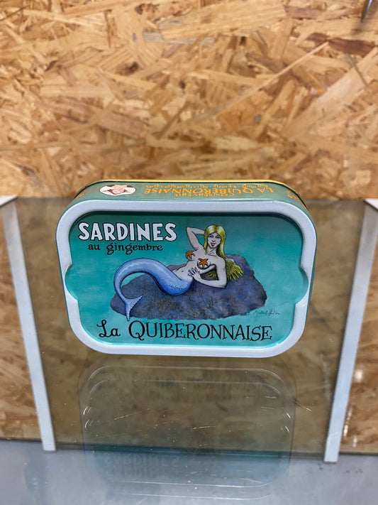 La Quiberonnaise Sardines met gember 115gr. Sterk natuurlijk